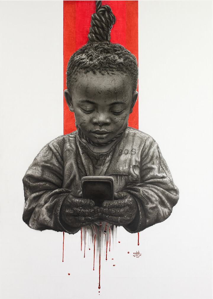 Blood on smartphone_2025_Ngule Freeman_Galerie Angalia